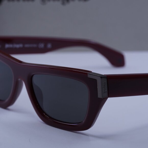 Palm Angels PERI10K MALIBU 2507 Cat Eye Sunglasses - Red/Dark Grey - Picture 3 of 9